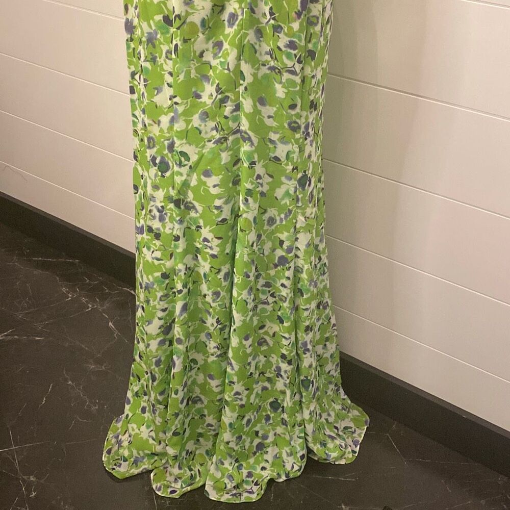 Green Floral Maxi Dress with Cutout Detail - Picture 10 of 14